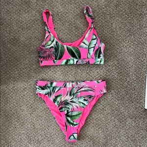 Pink Lily Pink Tropical Bikini Set